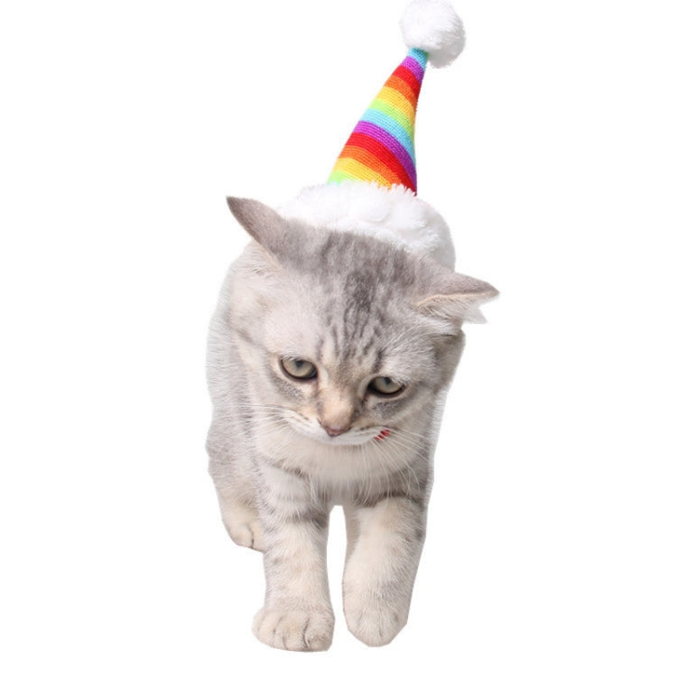 Pet Supplies Guinea Pig Headdress Rainbow Birthday Christmas Pointed Hat