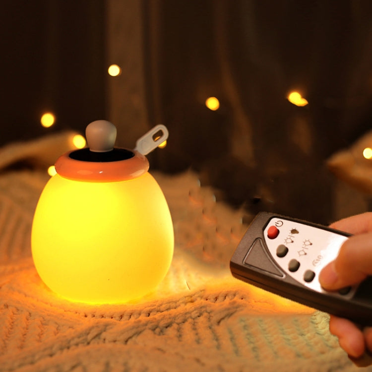 Round Nursing Bottle USB Silicone Night Light LED Bedside Lamp, Style:Remote Control  Version