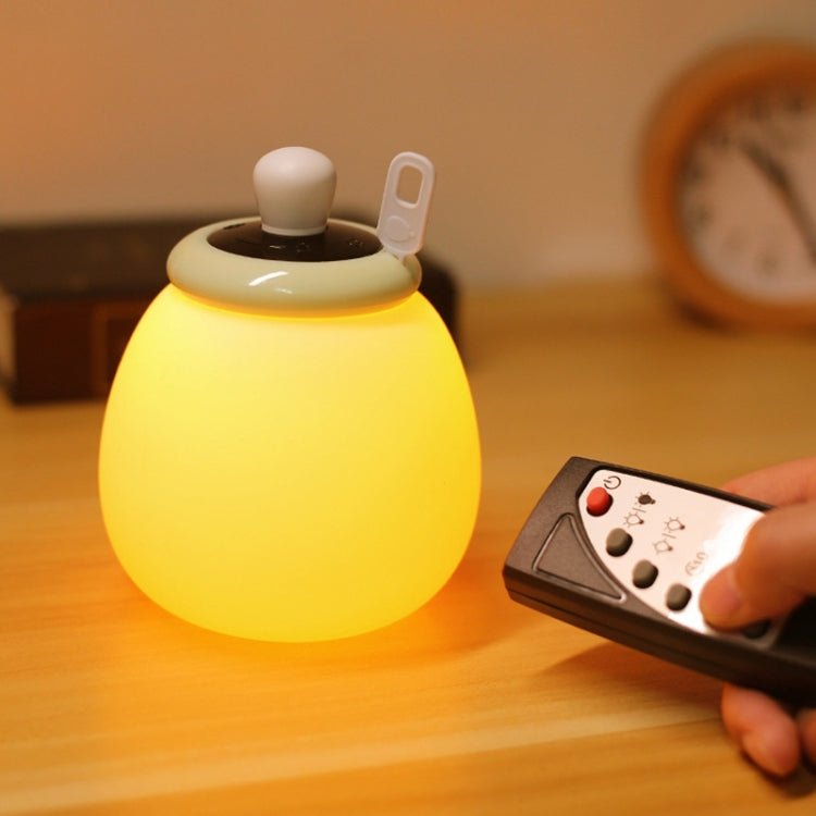 Round Nursing Bottle USB Silicone Night Light LED Bedside Lamp, Style:Remote Control  Version