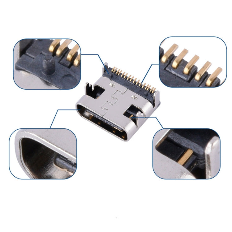 10 PCS USB Type-C Socket 16P Female Socket for Huawei