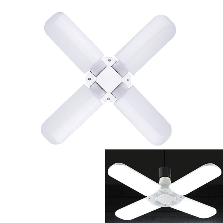 Led 6500k Creative Folding Light Four Leaf Fan Light High Power Led Energy Saving Bulb, Power: 60W  Round Four-leaf