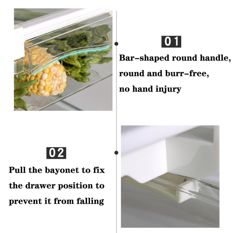 Refrigerator Storage Box Drawer Type Square Household Multifunctional Food Preservation Box, Specification: 1 Fresh Box