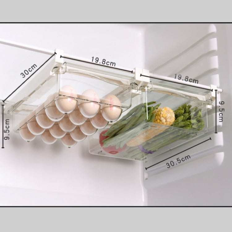 Refrigerator Storage Box Drawer Type Square Household Multifunctional Food Preservation Box, Specification: 1 Egg Box + 1 Fresh Box