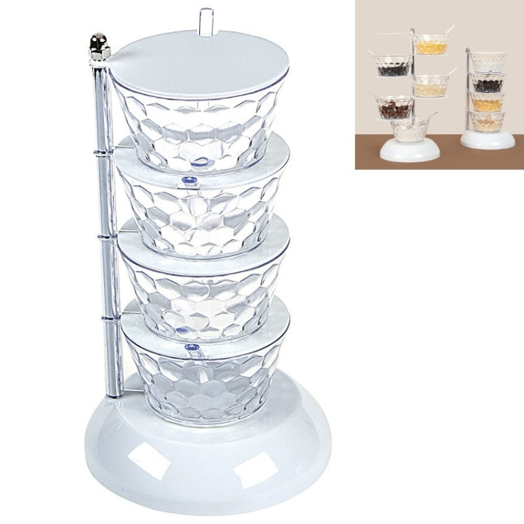 Kitchenware Storage Tank 4-layer Rotatable Vertical Seasoning Box Set With Spoon