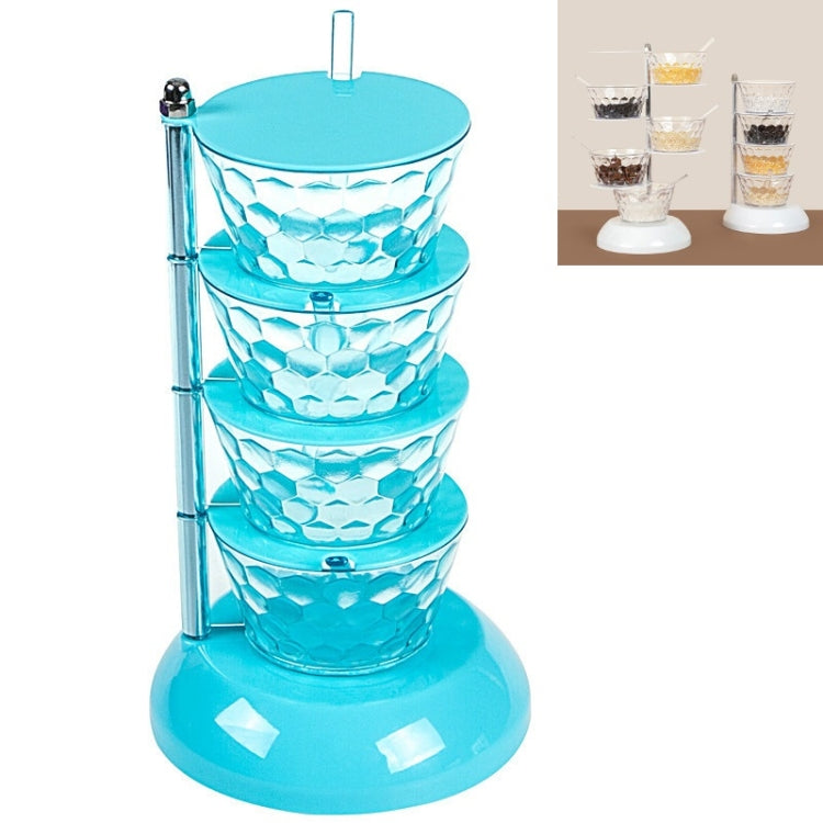 Kitchenware Storage Tank 4-layer Rotatable Vertical Seasoning Box Set With Spoon