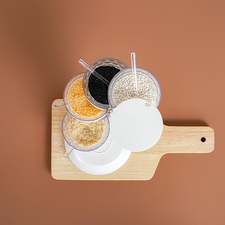 Kitchenware Storage Tank 4-layer Rotatable Vertical Seasoning Box Set With Spoon