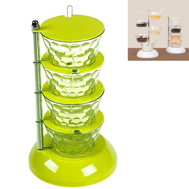 Kitchenware Storage Tank 4-layer Rotatable Vertical Seasoning Box Set With Spoon