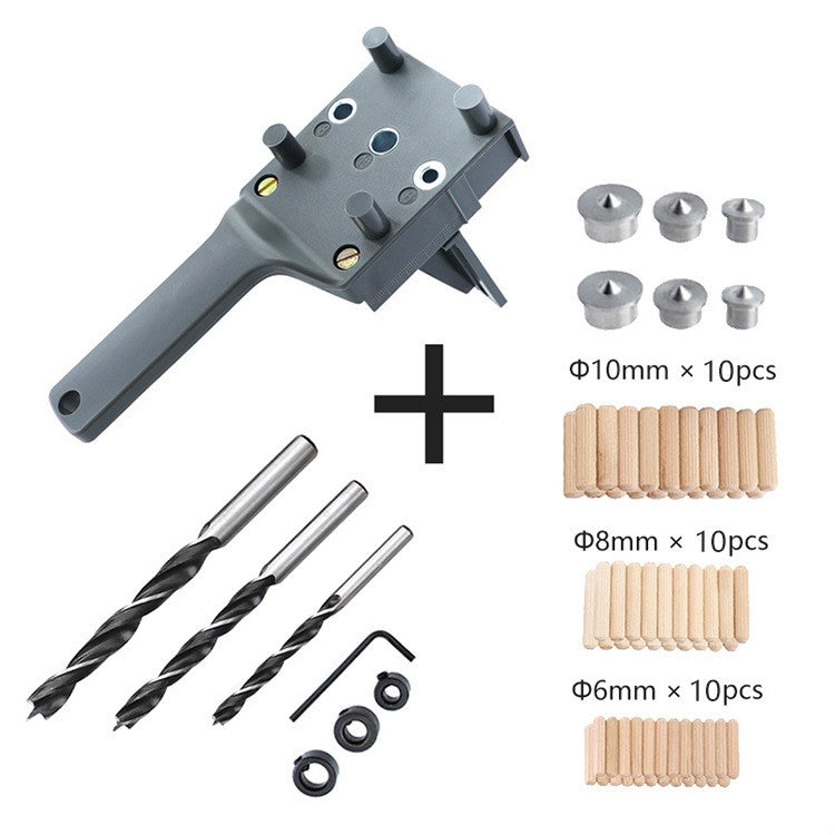 Woodworking Straight Hole Puncher Set Handheld Wood Board Connection Drilling Locator Woodworking Tools, Style:B