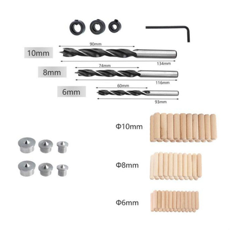Woodworking Straight Hole Puncher Set Handheld Wood Board Connection Drilling Locator Woodworking Tools, Style:B