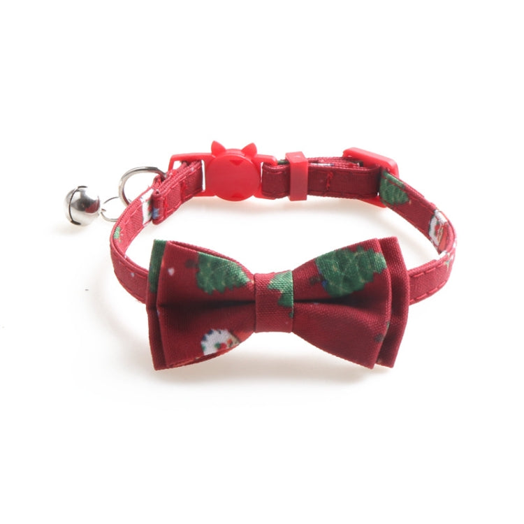 4 PCS Christmas Snowman & Tree Pattern Pet Collar with Bells, Style:With Bow
