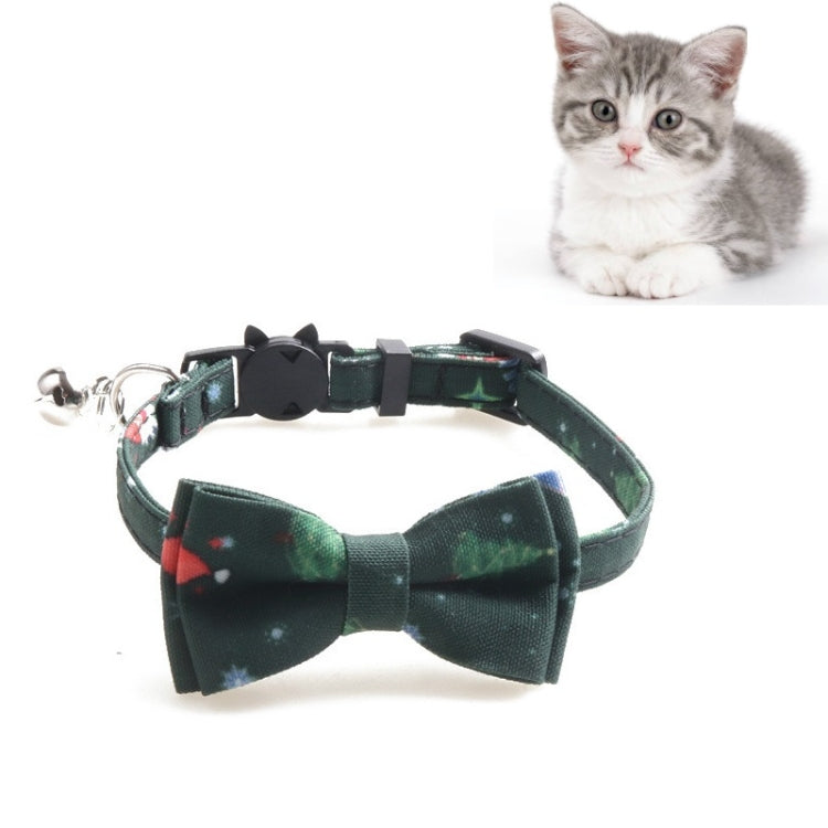 4 PCS Christmas Snowman & Tree Pattern Pet Collar with Bells, Style:With Bow