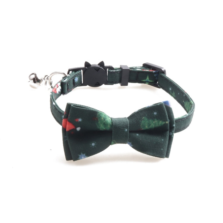 4 PCS Christmas Snowman & Tree Pattern Pet Collar with Bells, Style:With Bow