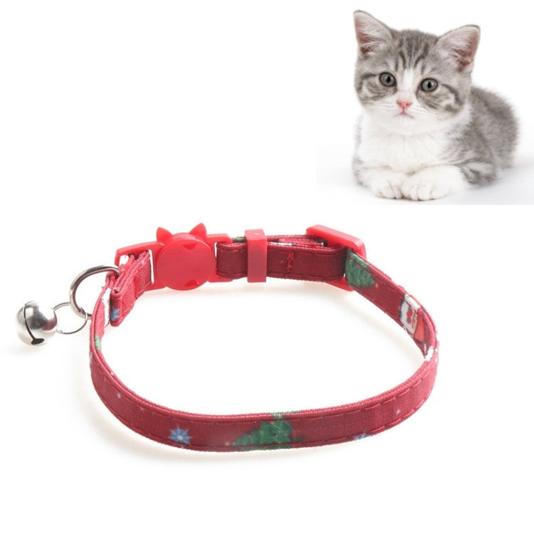 4 PCS Christmas Snowman & Tree Pattern Pet Collar with Bells, Style:Without Bow