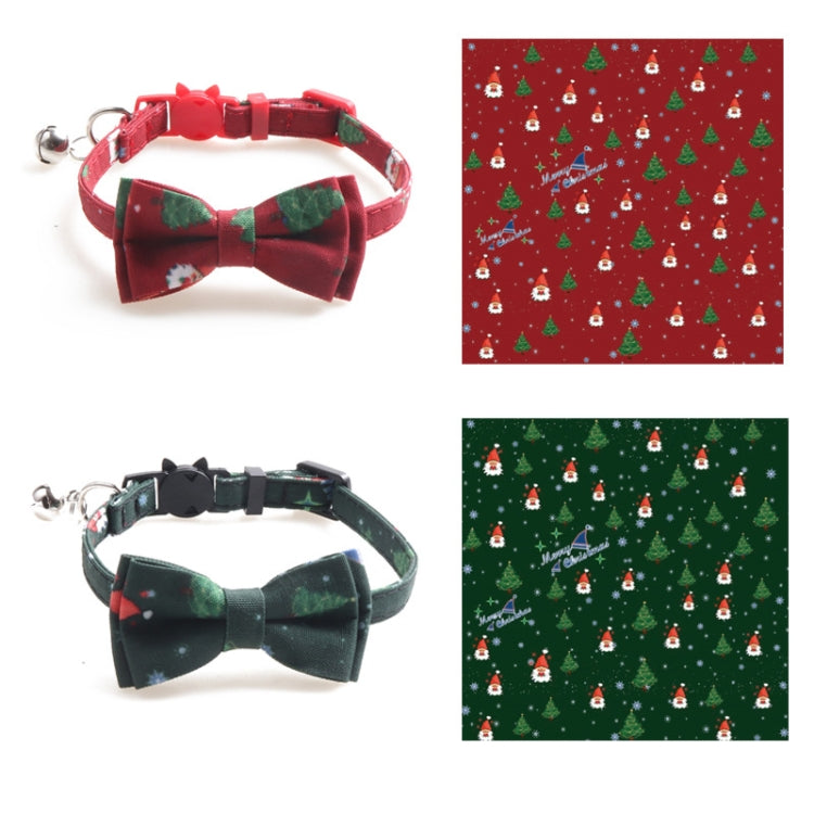 4 PCS Christmas Snowman & Tree Pattern Pet Collar with Bells, Style:Without Bow