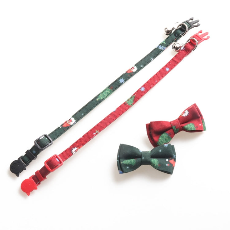 4 PCS Christmas Snowman & Tree Pattern Pet Collar with Bells, Style:Without Bow