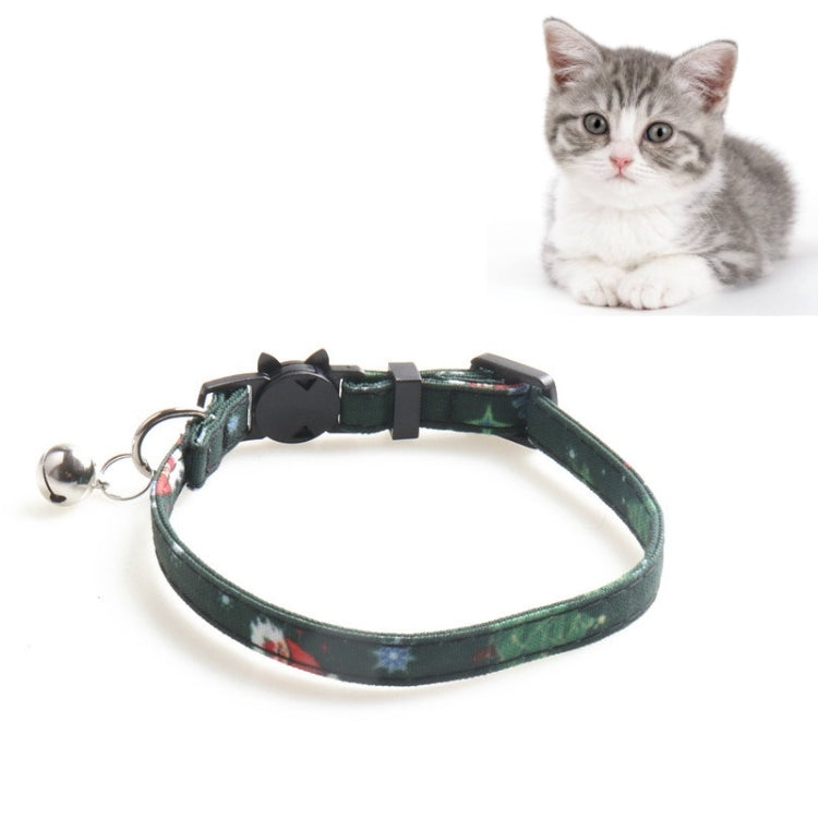 4 PCS Christmas Snowman & Tree Pattern Pet Collar with Bells, Style:Without Bow