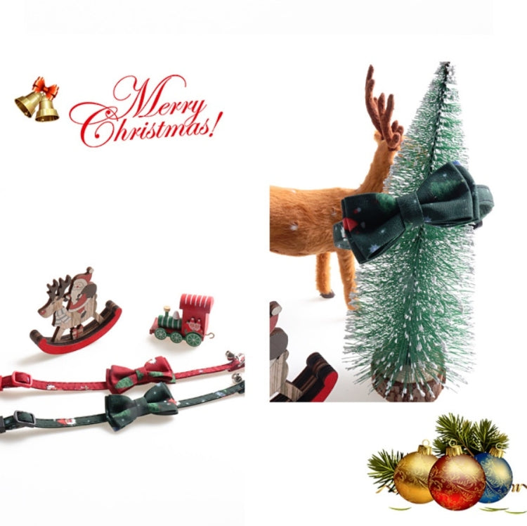 4 PCS Christmas Snowman & Tree Pattern Pet Collar with Bells, Style:Without Bow