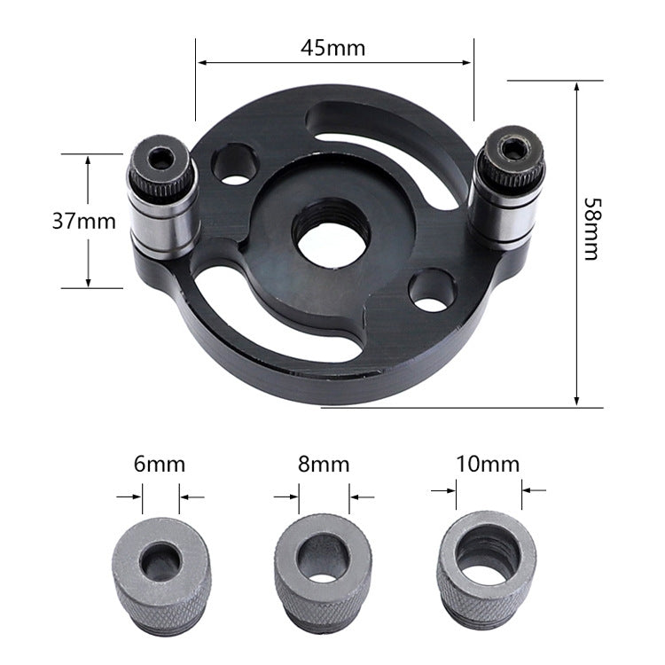 Woodworking Straight Hole Puncher Self-Centering Dowel Splicing Drilling Locator Woodworking Drilling Tool, Style: Black+7 PCS Drill Bit