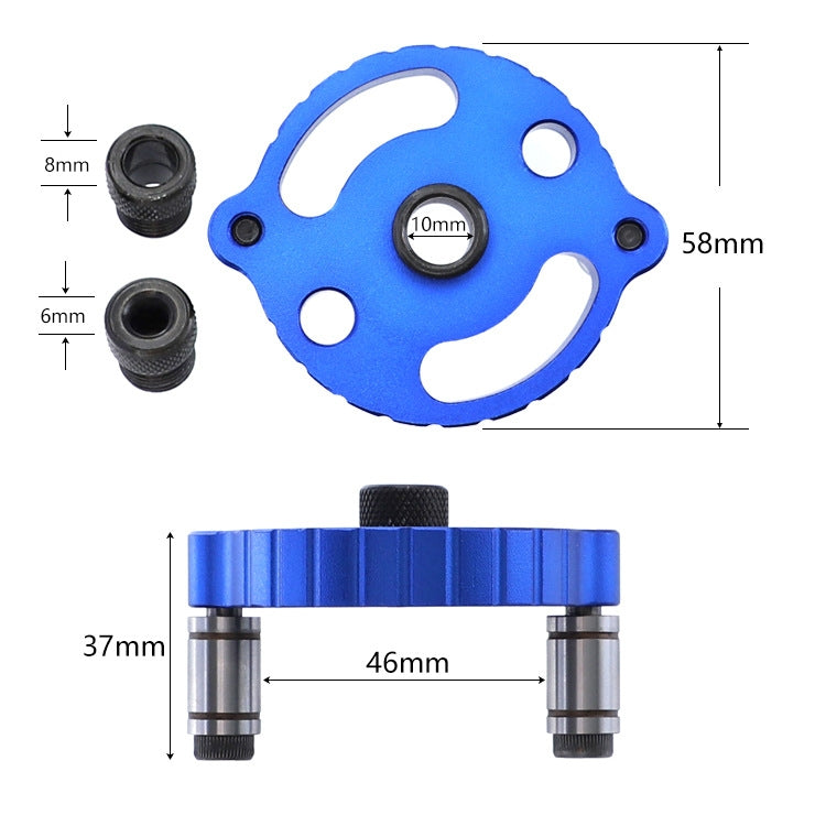 Woodworking Straight Hole Puncher Self-Centering Dowel Splicing Drilling Locator Woodworking Drilling Tool, Style: Blue+7 PCS Drill Bit+60 Wood Tip