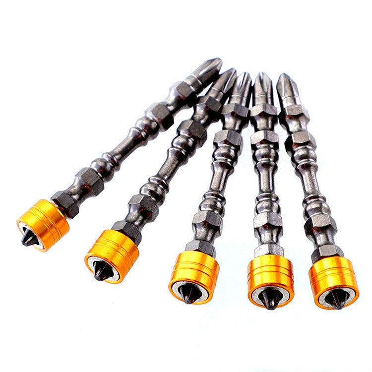 5 PCS Electric Screwdriver Bit Double-headed Cross Magnetic Ring Bit, Specification:65mm