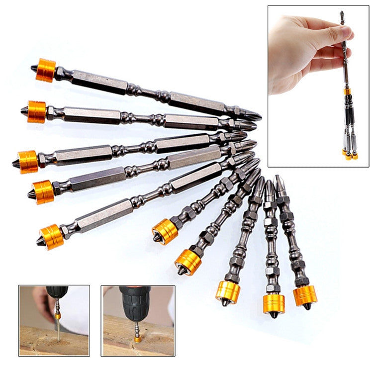 5 PCS Electric Screwdriver Bit Double-headed Cross Magnetic Ring Bit, Specification:110mm