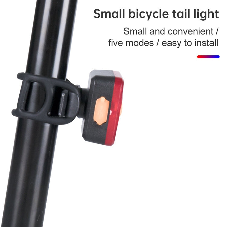 2 PCS 360 Degree Rotating Square Tail Light Bicycle Mountain Bike Light USB Charging Light