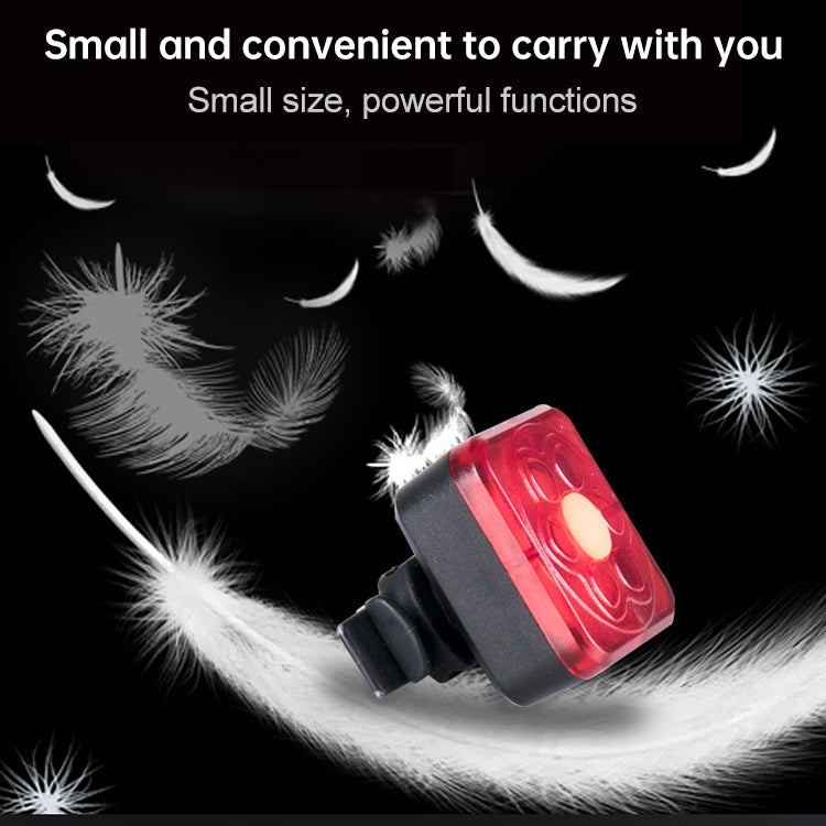 2 PCS 360 Degree Rotating Square Tail Light Bicycle Mountain Bike Light USB Charging Light