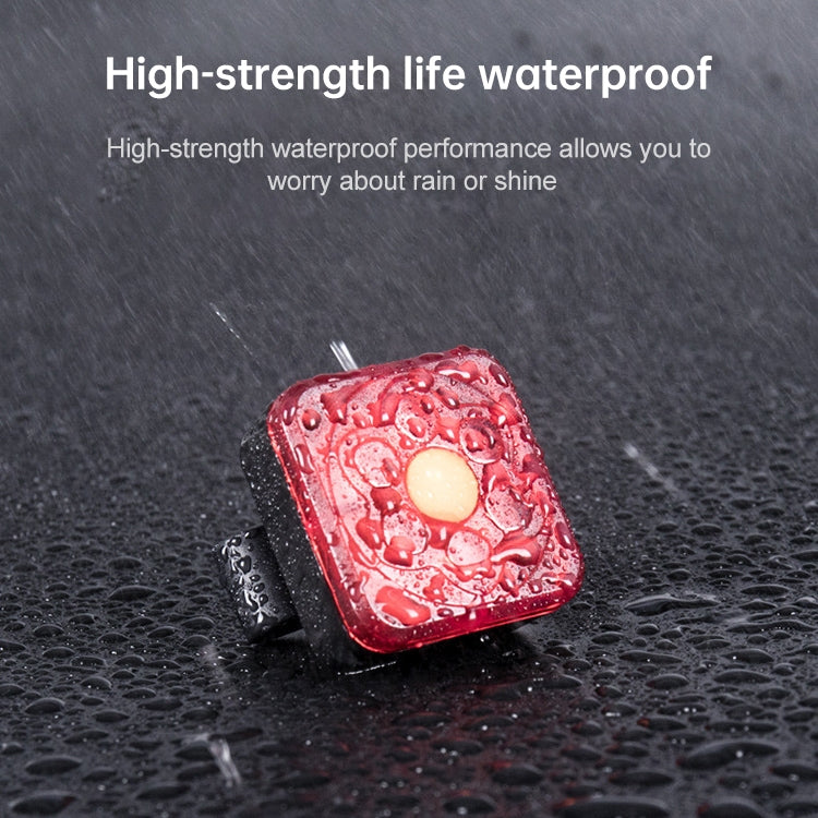 2 PCS 360 Degree Rotating Square Tail Light Bicycle Mountain Bike Light USB Charging Light