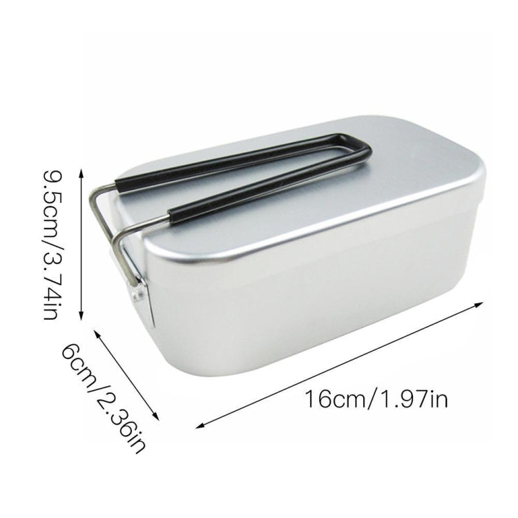 Outdoor Travel Camping Camping Lunch Box Portable Foldable Aluminum Lunch Box Retro Lunch Box Small, Style:Small Regular Lunch Box