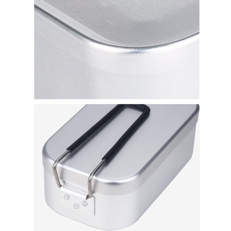 Outdoor Travel Camping Camping Lunch Box Portable Foldable Aluminum Lunch Box Retro Lunch Box Small, Style:Small Regular Lunch Box