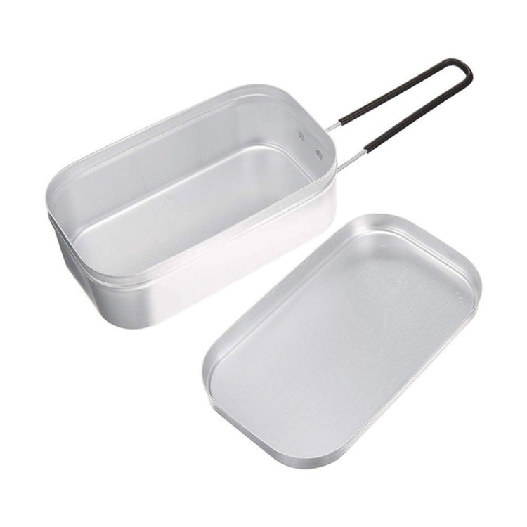 Outdoor Travel Camping Camping Lunch Box Portable Foldable Aluminum Lunch Box Retro Lunch Box Small, Style:Lunch Box And Steaming Rack