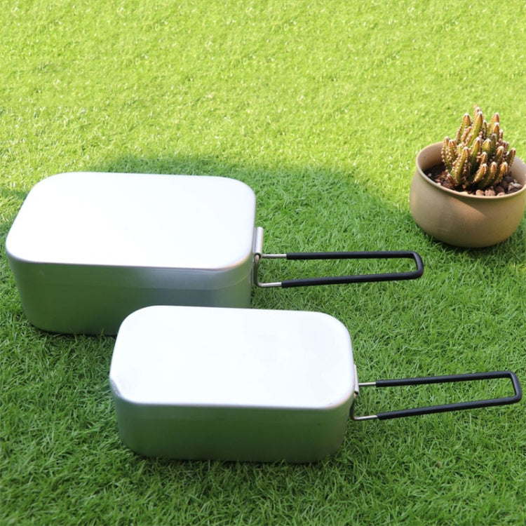Outdoor Travel Camping Camping Lunch Box Portable Foldable Aluminum Lunch Box Retro Lunch Box Small, Style:Lunch Box And Steaming Rack