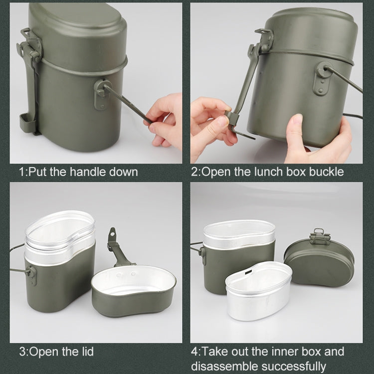 Three-piece Outdoor Camping Lunch Box Heatable Aluminum Lunch Box Portable Lunch Box