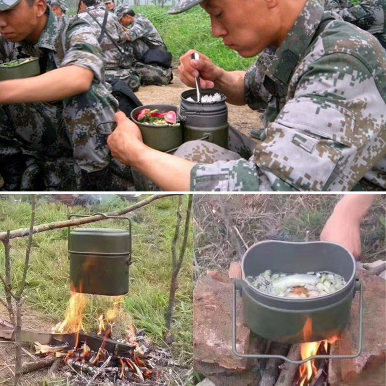 Three-piece Outdoor Camping Lunch Box Heatable Aluminum Lunch Box Portable Lunch Box