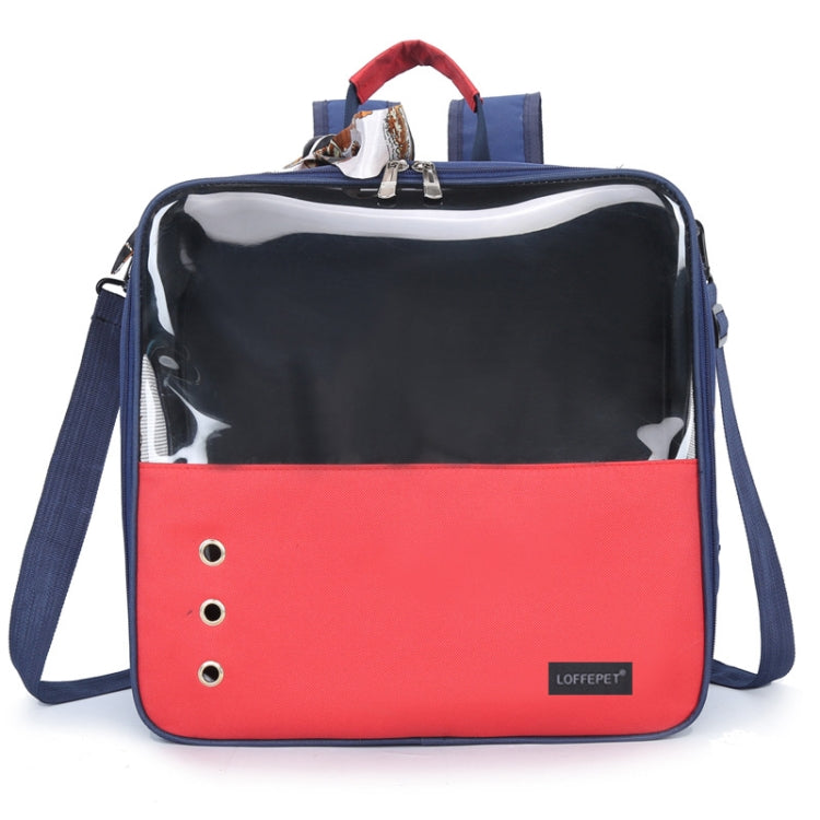 Pet Outing Backpack Space Capsule Breathable Carrying Bag(Red Blue)