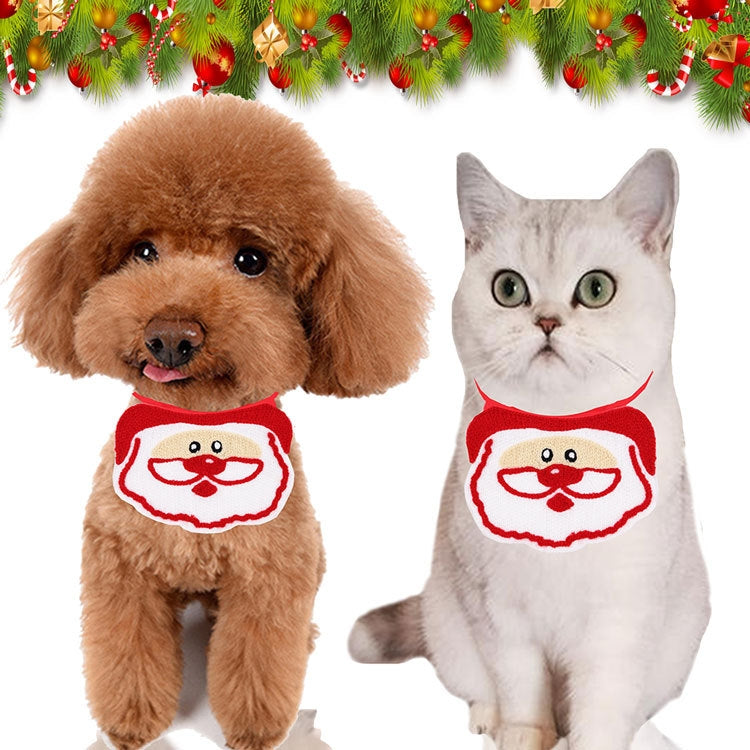6 PCS Pet Saliva Towel Christmas Decoration Small Dog Clothing Supplies, Size: M(Santa)