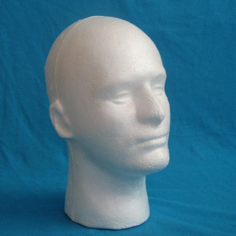 Styrofoam Mannequin Foam Male Head Model Dummy Wig Glasses Hat Display Stand