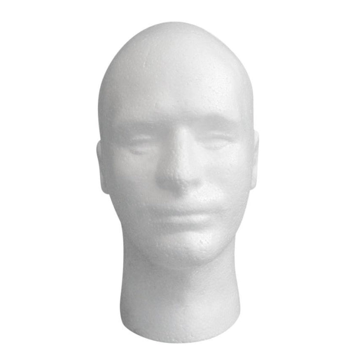 Styrofoam Mannequin Foam Male Head Model Dummy Wig Glasses Hat Display Stand
