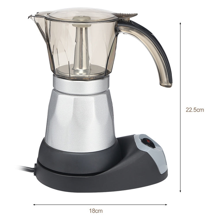 3 to 6 Cup Aluminium Alloy Electric Moka Coffee Pot Percolator EU Plug