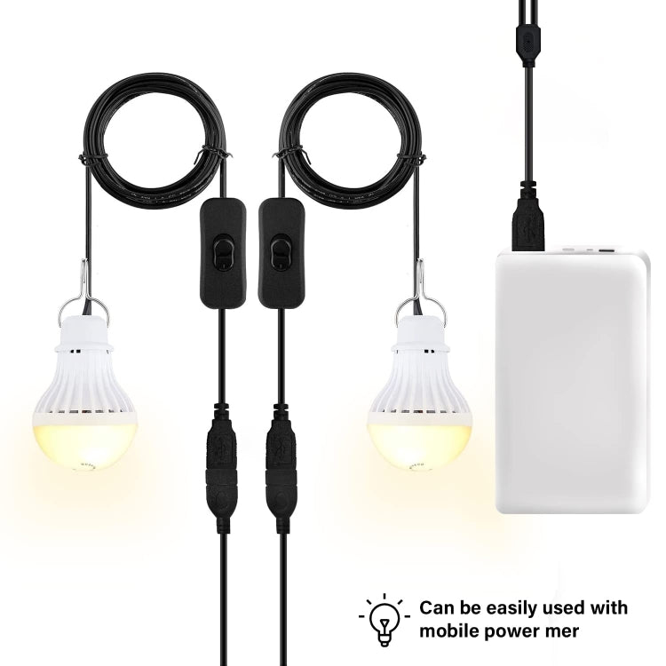 2 PCS USB Bulb Camping Light Emergency Light