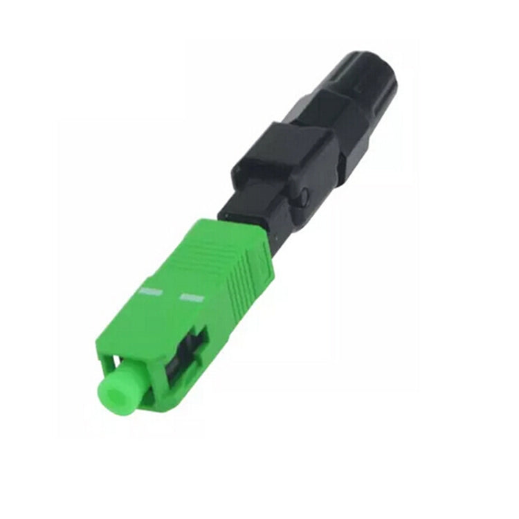 10 PCS FTTH SC APC Single-Mode Fiber Optic Quick Connector(Green)