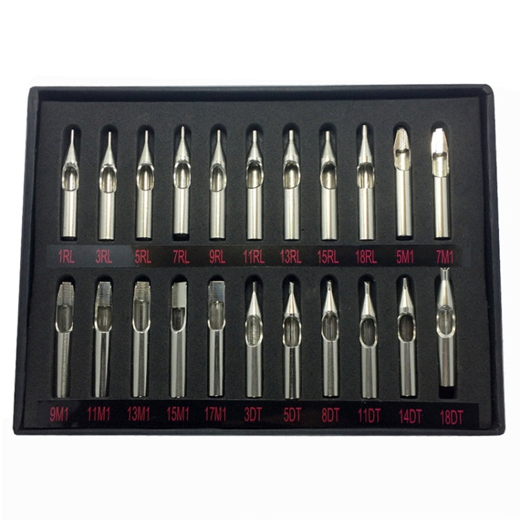 22 PCS Stainless Steel Tattoo Nozzle Tips Set Round Diamond Magnum Mixed Tattoo Tips For Tattoo Supply