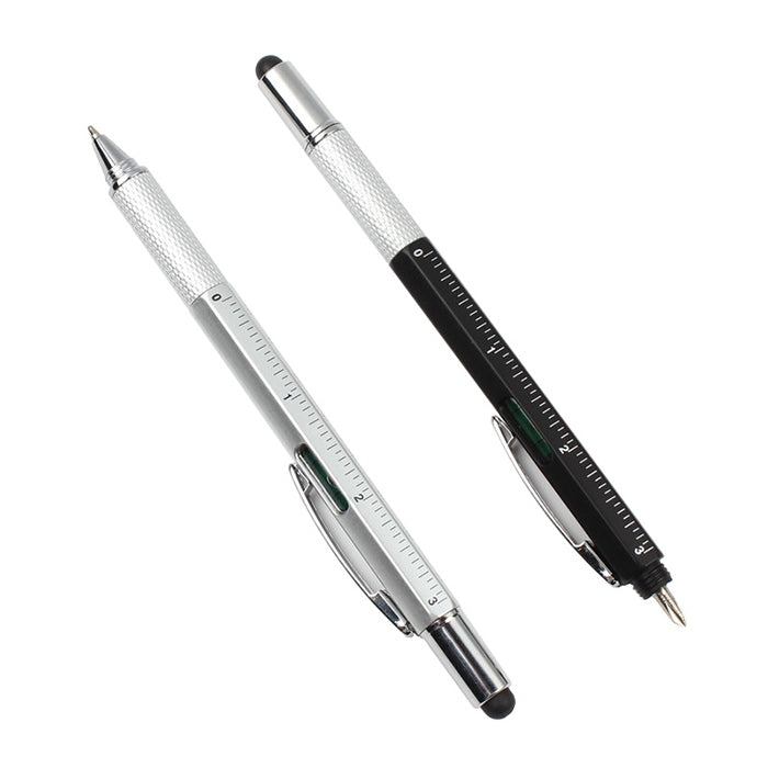 6 in 1 Multi-function Ballpoint Screwdriver Pen Scale Ruler Touch Screen Pen Tool Teaching Office Supplies