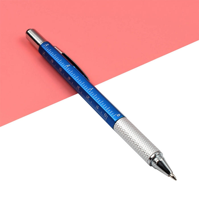 6 in 1 Multi-function Ballpoint Screwdriver Pen Scale Ruler Touch Screen Pen Tool Teaching Office Supplies
