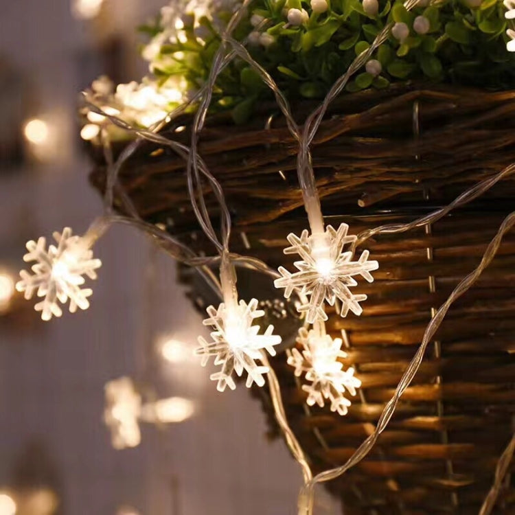 10Leds Christmas Tree Snow Flakes Led String Fairy Light Xmas Party Home Wedding Garden Garland Christmas Led Lights Decoration(Warm white)