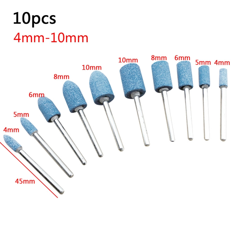 10pcs/set Blue Abrasive Mounted Stone Set Grinding Burr Wheel 1/8 Shank for Dremel 4000 3000