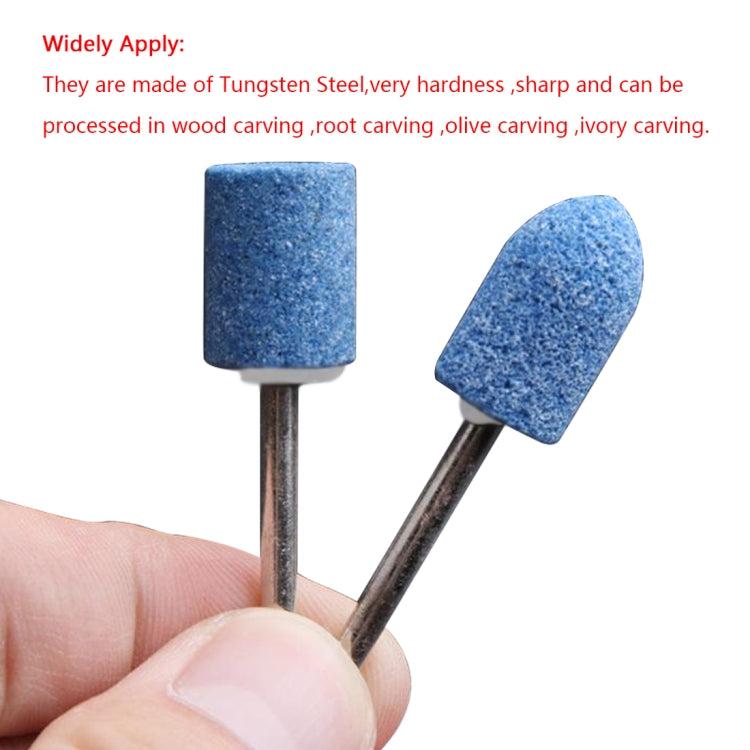 10pcs/set Blue Abrasive Mounted Stone Set Grinding Burr Wheel 1/8 Shank for Dremel 4000 3000