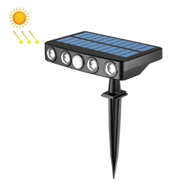 With Ground Plug Wiring Free Infrared Sensor Waterproof Solar Lighting Wall Light, Color Temperature:Warm Light