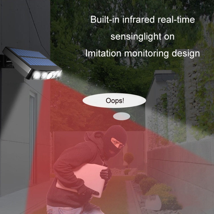 With Ground Plug Wiring Free Infrared Sensor Waterproof Solar Lighting Wall Light, Color Temperature:Warm Light
