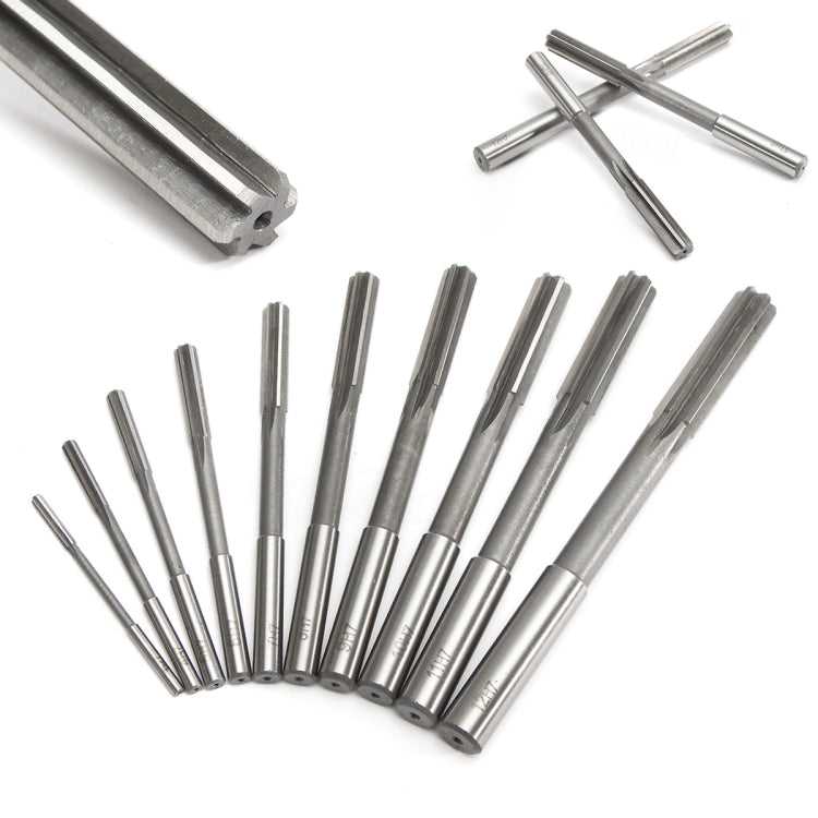 10 PCS 3-12mm HSS Machine Reamer Set H7 Straight Shank Milling